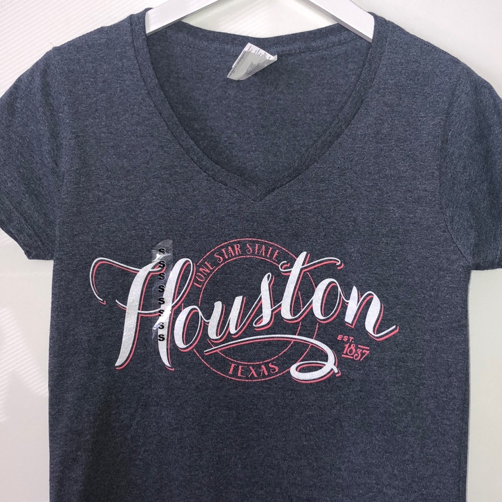 NWT Houston Texas heather blue shirt size SP